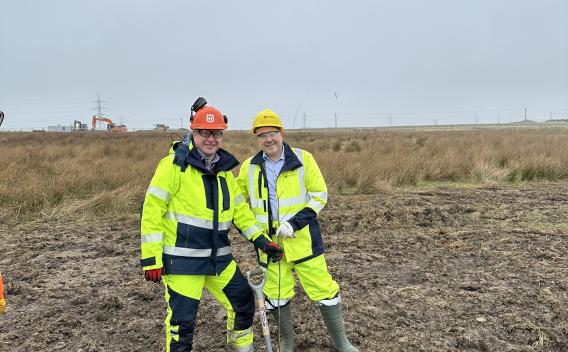 2 men planting trees